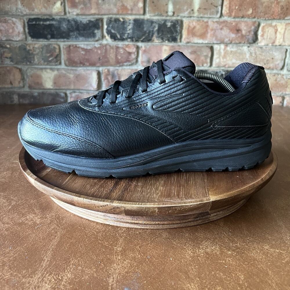 Brooks Addiction Walker 2 Black Leather Walking Shoes Sneakers Men's 12.5 2E